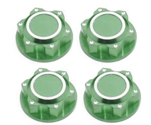 ALUMINUM ANTI-DUST WHEEL LOCK NUT 24mm ARA310929 For ARRMA 1/5 KRATON OUTCAST 8S BLX MONSTER - GREEN - RS-ARA310929/G
