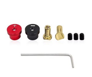 ALUMINUM Li-Po LOW PROFILE BRASS BULLET BANANA PLUG - 4mm / 5mm For 1/10 1/8 RC CAR BUGGY CRAWLER TRUCK - RS-LIPON/5MM