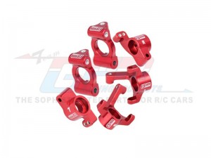 GPM LMB192122 7075 ALLOY FRONT CASTER BLOCKS & FRONT SPINDLES & REAR HUBS FOR LOSI 1/24 Micro-B 2WD Buggy RTR LOS00007  - RED - LMB192122-R