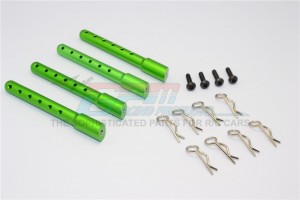 ALUMINIUM FRONT+REAR BODY POST WITH CLIPS GMADE R1 ROCK BUGGY - GM201FR-G