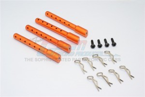 ALUMINIUM FRONT+REAR BODY POST WITH CLIPS GMADE R1 ROCK BUGGY - GM201FR-OR