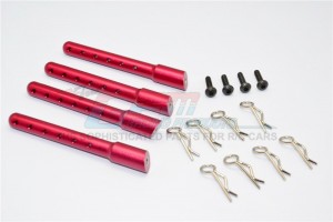 ALUMINIUM FRONT+REAR BODY POST WITH CLIPS GMADE R1 ROCK BUGGY - Red - GM201FR-R