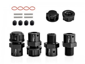 ALUMINUM +10mm EXTENDED WHEEL 17MM HEX ADAPTOR ARA311035 ARAC9763 FOR 1/7 FIRETEAM INFRACTION MOJAVE FALONY 1/8 KRATON OUTCAST 6S BLX - BLACK - RS-ARA31103510MM/BK