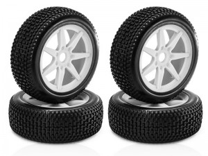 OFF-ROAD RUBBER TIRE AND RIM SET 118 X 45mm TYPE A FOR 1/8 ARRMA TYPHON 6S BLX KYOSHO MP9 MP10 BUGGY - WH-1174517A-WI
