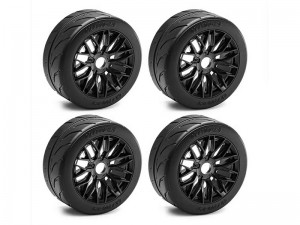 RUBBER TIRE & RIM SET 100/42 2.9 100 X 42mm 17mm HEX ARA550063 FOR ARRMA 1/7 INFRACTION LIMITLESS F1 6S BLX - RS-TY1014417/BK