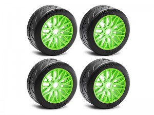 RUBBER TIRE & RIM SET 100/42 2.9 100 X 42mm 17mm HEX ARA550063 FOR ARRMA 1/7 INFRACTION LIMITLESS F1 6S BLX - RS-TY1014417/GY