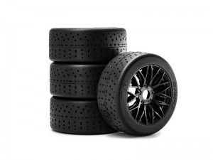 RUBBER TIRE & RIM SET 100/42 2.9 100 X 42mm 17mm HEX ARA550063 FOR ARRMA 1/7 INFRACTION LIMITLESS F1 6S BLX - RS-TY1024417/BK