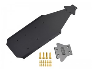 NYLON 2mm MAIN CHASSIS PROTECTOR PLATE W. TITANIUM COVER ARA320570 FOR ARRMA 1/8 KRATON 6S BLX BUGGY - RS-ARA320570/V2