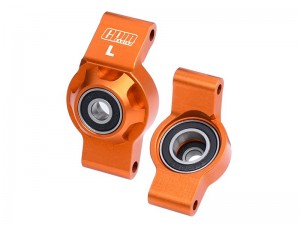 GPM TXMM022 7075 ALLOY REAR HUB STUB AXLE CARRIERS WITH OVERSIZE BEARING 10752 FOR 1/10 TRAXXAS MINI MAXX / MINI XRT / MINI SLASH - ORANGE - TXMM022-OR