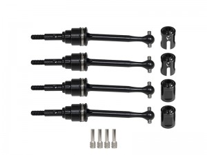 4140 CARBON STEEL FRONT & REAR DRIVESHAFTS AND DRIVE CUPS 10750X FOR 1/10 TRAXXAS MINI MAXX MONSTER TRUCK 107154-1 - TXMM050FRS-BK