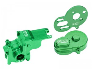 GPM 7075 ALLOY MOTOR PLATE & REAR MAIN GEAR COVER TRANSMISSION CASE LOS-1769 FOR LOSI 1/24 Micro-B 2WD Buggy LOS00007 - GREEN - LMB131838-G