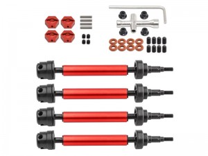 STEEL FRONT & REAR CVD DRIVE SHAFT AR310864 AR310780 FOR 1/10 ARRMA BIG ROCK GRANITE SENTON VORTEKS 3S BLX - RED - RS-AR310864/RE