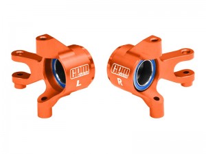 GPM TXMM021 7075 ALLOY FRONT STEERING BLOCKS WITH OVERSIZE BEARING 10736 FOR TRAXXAS MINI MAXX MINI XRT MINI SLASH - ORANGE - TXMM021-OR