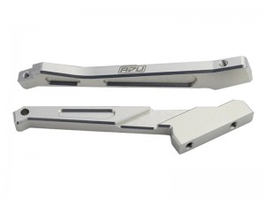 ALUMINUM 7075 FRONT & REAR CHASSIS BRACE SET ARA-1525 FOR ARRMA  ARA8611V6 1/8 NOTORIOUS 6S V6 - SILVER - RS-ARA-1525/SI