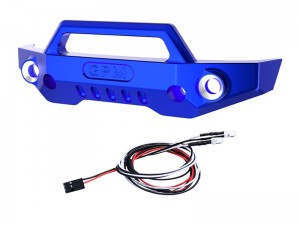 GPM TXMM330F 7075 ALLOY FRONT BUMPER WITH LED LIGHT SET 10735 10795 FOR TRAXXAS MINI MAXX MONSTER 107154-1 - BLUE - TXMM330F-B