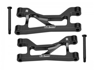 GPM TXMM057 7075 ALLOY REAR UPPER SUSPENSION ARMS 10730 FOR 1/10 TRAXXAS MINI MAXX MONSTER TRUCK 107154-1 - BLACK - TXMM057-BK