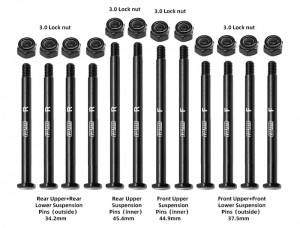 GPM  TXMM/PIN 4140 CARBON STEEL FRONT & REAR SUSPENSION PINS 10740 FOR 1/10 TRAXXAS MINI MAXX / MINI XRT / MINI SLASH - TXMM/PIN