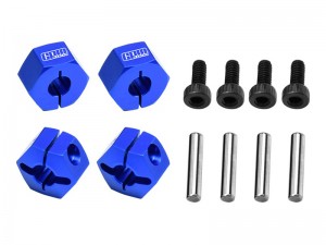 GPM TXMM010 7075 ALLOY FRONT AND REAR CLAMP TYPE WHEEL HUB 12mm 3654 FOR TRAXXAS MINI MAXX MONSTER 107154-1 - BLUE - TXMM010-B