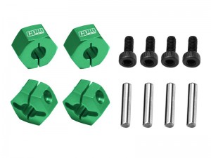 GPM TXMM010 7075 ALLOY FRONT AND REAR CLAMP TYPE WHEEL HUB 12mm 3654 FOR TRAXXAS MINI MAXX MONSTER 107154-1 - GREEN - TXMM010-G