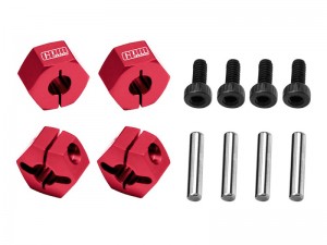 GPM TXMM010 7075 ALLOY FRONT AND REAR CLAMP TYPE WHEEL HUB 12mm 3654 FOR TRAXXAS MINI MAXX MONSTER 107154-1 - RED - TXMM010-R