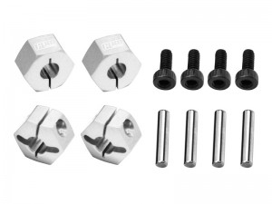 GPM TXMM010 7075 ALLOY FRONT AND REAR CLAMP TYPE WHEEL HUB 12mm 3654 FOR TRAXXAS MINI MAXX MONSTER 107154-1 - SILVER - TXMM010-S