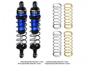 GPM TXMM087F/R 7075 ALLOY F / R ADJUSTABLE SPRING SHOCK 87mm 3760 10765 FOR 1/10 RC TRAXXAS MINI MAXX MONSTER 107154-1 - BLUE - TXMM087F/R-B-BK