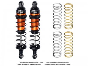 GPM TXMM087F/R 7075 ALLOY F / R ADJUSTABLE SPRING SHOCK 87mm 3760 10765 FOR 1/10 RC TRAXXAS MINI MAXX MONSTER 107154-1 - ORANGE - TXMM087F/R-OR-BK