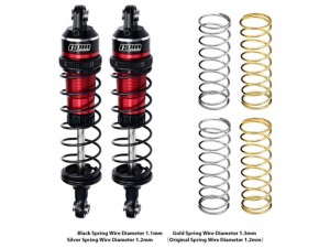 GPM TXMM087F/R 7075 ALLOY F / R ADJUSTABLE SPRING SHOCK 87mm 3760 10765 FOR 1/10 RC TRAXXAS MINI MAXX MONSTER 107154-1 - RED - TXMM087F/R-R-BK