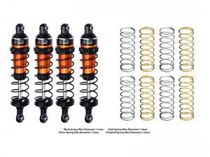 GPM 7075 ALLOY F & R ADJUSTABLE SPRING SHOCK - 87mm 3760 10765 FOR 1/10 RC TRAXXAS MINI MAXX MONSTER 107154-1 - ORANGE - TXMM087FR-OR-BK