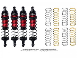 GPM 7075 ALLOY F & R ADJUSTABLE SPRING SHOCK - 87mm 3760 10765 FOR 1/10 RC TRAXXAS MINI MAXX MONSTER 107154-1 - TXMM087FR-R-BK
