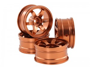 ALUMINUM 6 SPOKE RIM 56 X 26mm 12mm HEX FOR 1/10 RC D4 YOKOMO DRIFT CAR - COPPER - RS-WH562612/CO