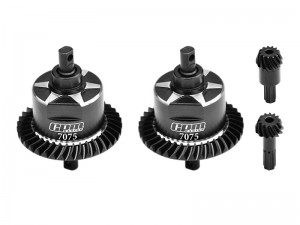 GPM TXMM1137S STEEL 7075 ALLOY F & R COMPLETE DIFFERENTIAL 10780 FOR  RC TRAXXAS MINI MAXX / MINI SLASH / MINI XRT - BLACK - TXMM1137S-BK