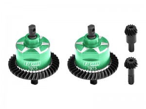 GPM TXMM1137S STEEL 7075 ALLOY F & R COMPLETE DIFFERENTIAL 10780 FOR  RC TRAXXAS MINI MAXX / MINI SLASH / MINI XRT - GREEN - TXMM1137S-G