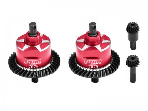 GPM TXMM1137S STEEL 7075 ALLOY F & R COMPLETE DIFFERENTIAL 10780 FOR  RC TRAXXAS MINI MAXX / MINI SLASH / MINI XRT - RED - TXMM1137S-R