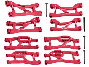 ALUMINUM FULL SUSPENSION ARM SET 10740 10731 FOR 1/10 TRAXXAS MINI MAXX MONSTER 107154-1 - RED - TXMM056555657-R