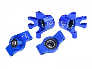 GPM TXMM2122 7075 ALLOY FRONT STEERING BLOCKS & REAR HUB STUB AXLE CARRIERS 10736 10752 FOR 1/10 TRAXXAS MINI MAXX MONSTER 107154-1 - BLUE - TXMM2122-B