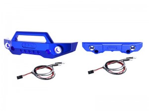 GPM 7075 ALLOY FRONT & REAR BUMPER LED LIGHTS 10735 FOR 1/10 TRAXXAS MINI MAXX MONSTER 107154-1 - BLUE - TXMM330FR-B