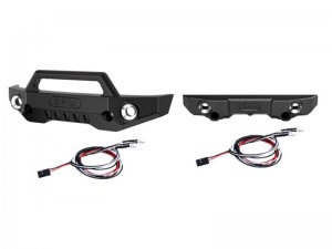 GPM 7075 ALLOY FRONT & REAR BUMPER LED LIGHTS 10735 FOR 1/10 TRAXXAS MINI MAXX MONSTER 107154-1 - BLACK - TXMM330FR-BK