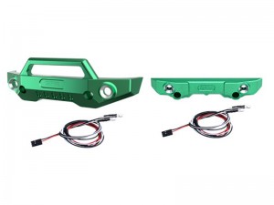 GPM 7075 ALLOY FRONT & REAR BUMPER LED LIGHTS 10735 FOR 1/10 TRAXXAS MINI MAXX MONSTER 107154-1 - GREEN - TXMM330FR-G