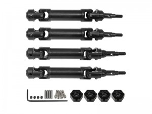 STEEL FRONT & REAR CVD DRIVESHAFT W/ 12mm HEX 7450 7451 FOR TRAXXAS RC 1/10 FORD FIESTRA ST RALLY 74154-4 - RS-TRX745051/BK