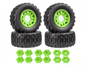 MONSTER TIRE & RIM SET 110 X 47mm 12 / 14 / 17mm Hex TYPE A For 1/10 TRAXXAS SLASH ARRMA SENTON MOJAVE RC TRUCK - RS-TY11047/GR