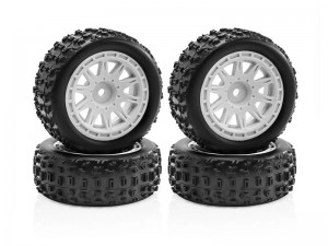 RUBBER TIRE AND RIM SET ARA550114 TYPE B FOR RC ARRMA 1/14 TYPHON GROM BUGGY ARA2106 - TY-6926B/WI