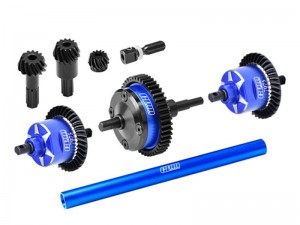 GPM TXMM3747 STEEL 7075 ALLOY FRONT & CENTRE & REAR COMPLETE DIFFERENTIAL 10780 FOR TRAXXAS MINI MAXX 107154-1 - BLUE - TXMM3747-B
