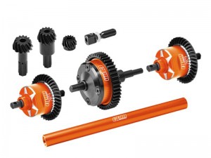 GPM TXMM3747 STEEL 7075 ALLOY FRONT & CENTRE & REAR COMPLETE DIFFERENTIAL 10780 FOR TRAXXAS MINI MAXX 107154-1 - ORANGE - TXMM4712-OR