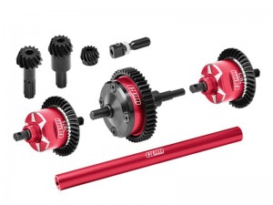 GPM TXMM3747 STEEL 7075 ALLOY FRONT & CENTRE & REAR COMPLETE DIFFERENTIAL 10780 FOR TRAXXAS MINI MAXX 107154-1 - RED - TXMM4712-R