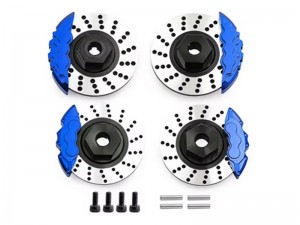 ALUMINUM BRAKE DISC HEX W. CALIPERS 8367 8356 FOR TRAXXAS 1/10 4TEC 2.0 3.0 DIRFT CAR - TRX-8367/BU