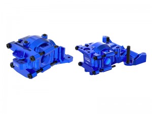GPM 7075 ALLOY FRONT & REAR UPPER AND LOWER BULKHEAD 10729 10728 FOR TRAXXAS MINI MAXX MONSTER 107154-1 - BLUE - TXMM01213-B