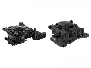 GPM 7075 ALLOY FRONT & REAR UPPER AND LOWER BULKHEAD 10729 10728 FOR TRAXXAS MINI MAXX MONSTER 107154-1 - BLACK - TXMM01213-BK