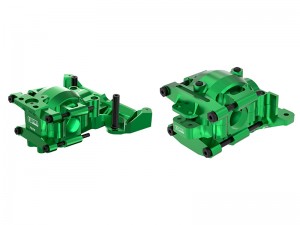 GPM 7075 ALLOY FRONT & REAR UPPER AND LOWER BULKHEAD 10729 10728 FOR TRAXXAS MINI MAXX MONSTER 107154-1 - GREEN - TXMM01213-G