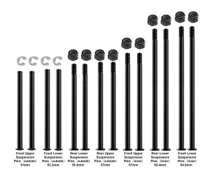GPM TPS/PIN-BK 4140 CARBON STEEL COMPLETED FRONT AND REAR SUSPENSION PINS 10940 10941 FOR TRAXXAS 1/6 FUNCO PRO SCALE 2WD SAND CAR 8S 109076-4 - TPS/PIN-BK